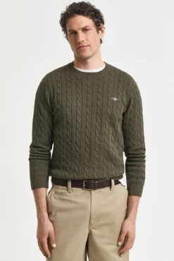 Camisola de algodão com gola redonda