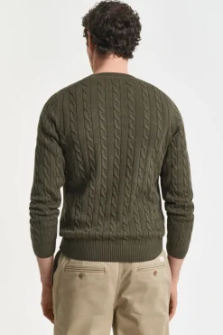 Camisola de algodão com gola redonda
