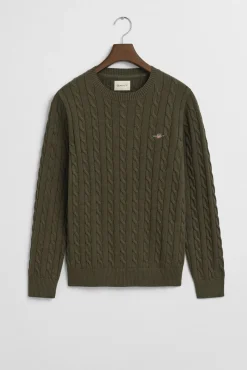 Camisola de algodão com gola redonda