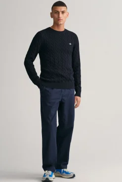 Camisola de algodão com gola redonda