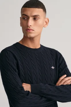 Camisola de algodão com gola redonda