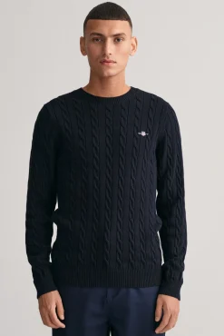 Camisola de algodão com gola redonda
