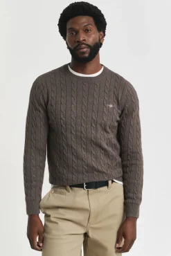 Camisola de algodão com gola redonda