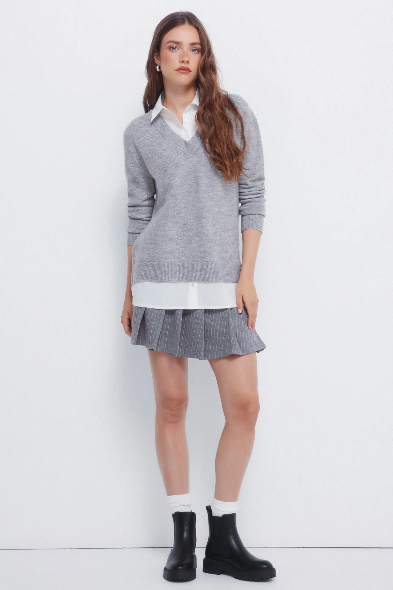 Camisola de camisa combinada