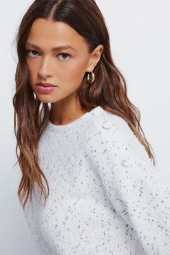 Camisola de chenille com botões no ombro