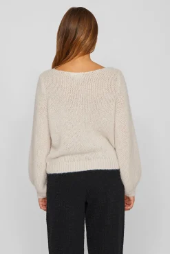 Camisola de flores em malha com lã