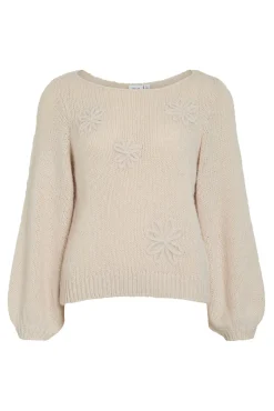 Camisola de flores em malha com lã