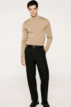 Camisola de gola alta 100% lã merino