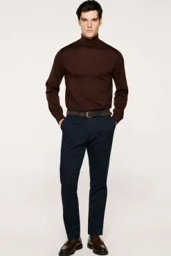 Camisola de gola alta 100% lã merino
