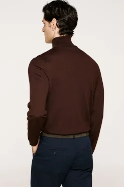 Camisola de gola alta 100% lã merino