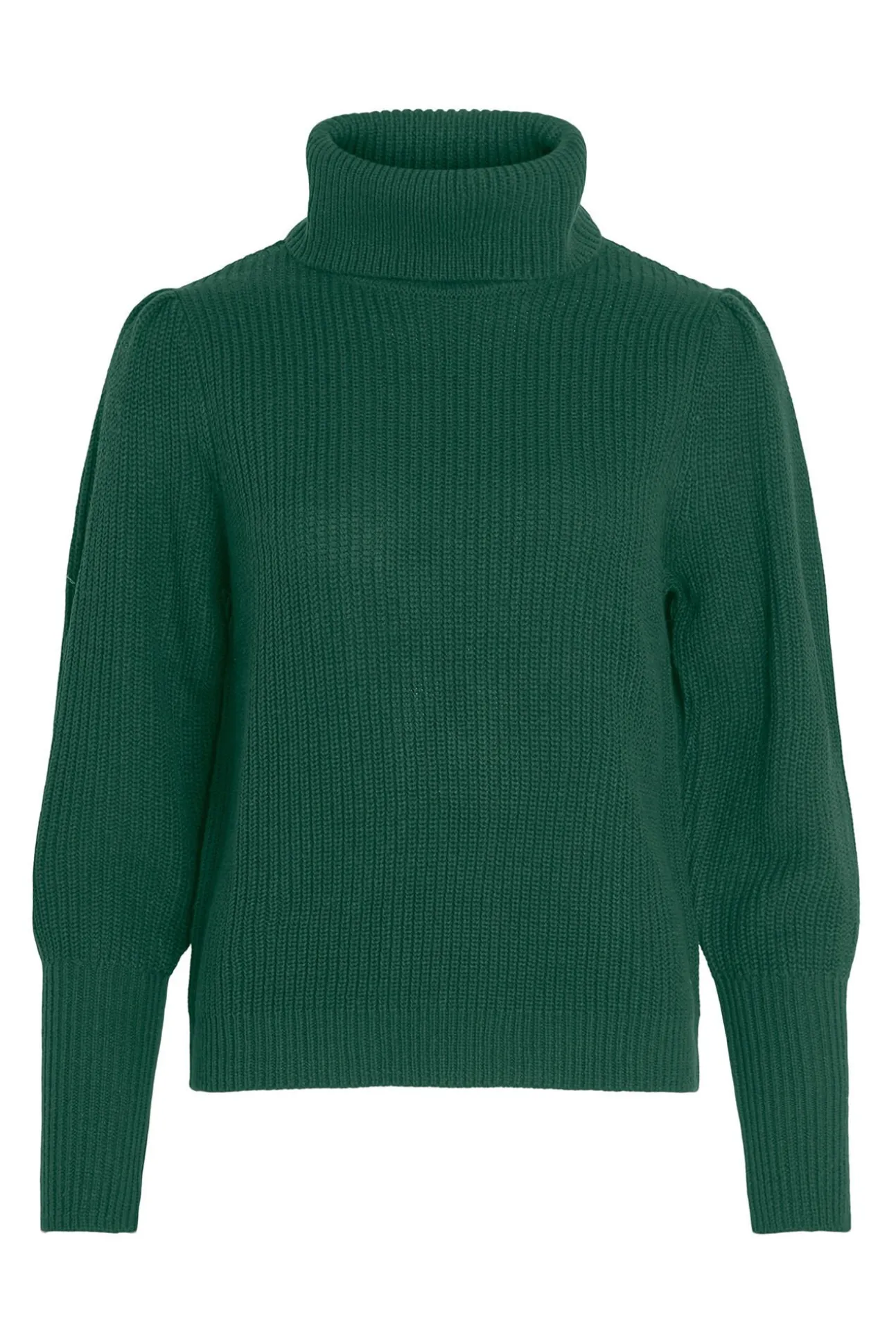 Camisola de gola alta canelado