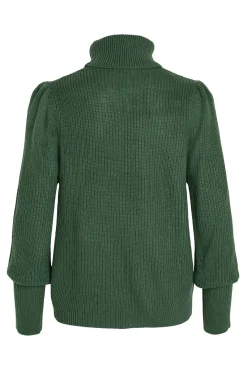 Camisola de gola alta canelado