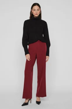 Camisola de gola alta canelado