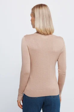 Camisola de gola alta com botões e punhos