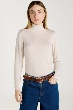 Camisola de gola alta com viscose