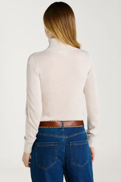 Camisola de gola alta com viscose