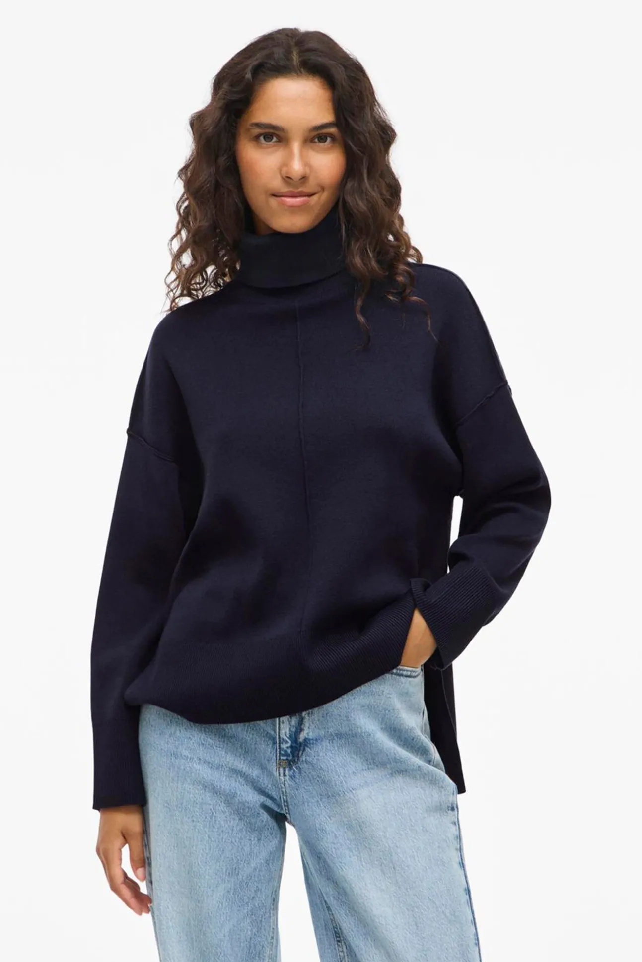 Camisola de gola alta de viscose