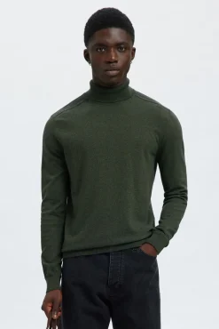 Camisola de gola de algodão orgânico