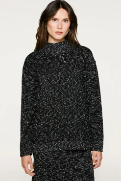 Camisola de gola de algodão orgânico