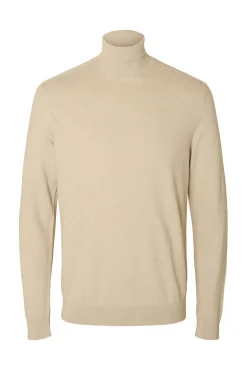 Camisola de gola de algodão orgânico