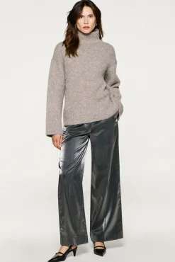 Camisola de gola de alpaca