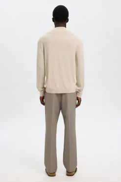 Camisola de gola falsa 100% lã merino.