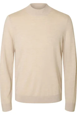Camisola de gola falsa 100% lã merino.