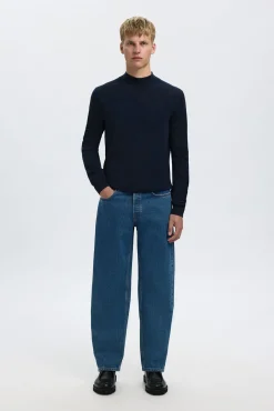 Camisola de gola falsa 100% lã merino.