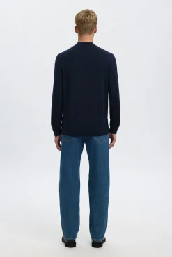 Camisola de gola falsa 100% lã merino.