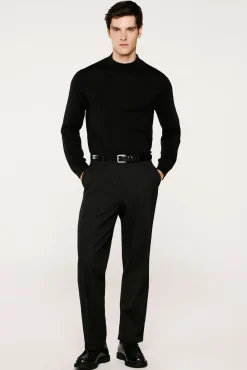 Camisola de gola falsa 100% lã merino.