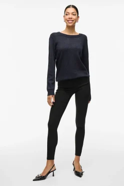 Camisola de gola redonda de viscose
