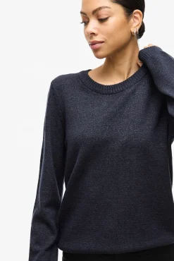 Camisola de gola redonda de viscose