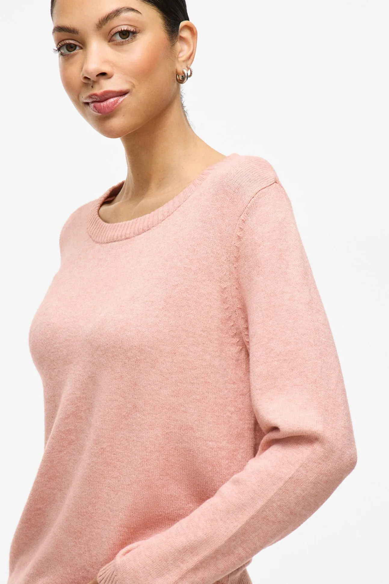 Camisola de gola redonda de viscose