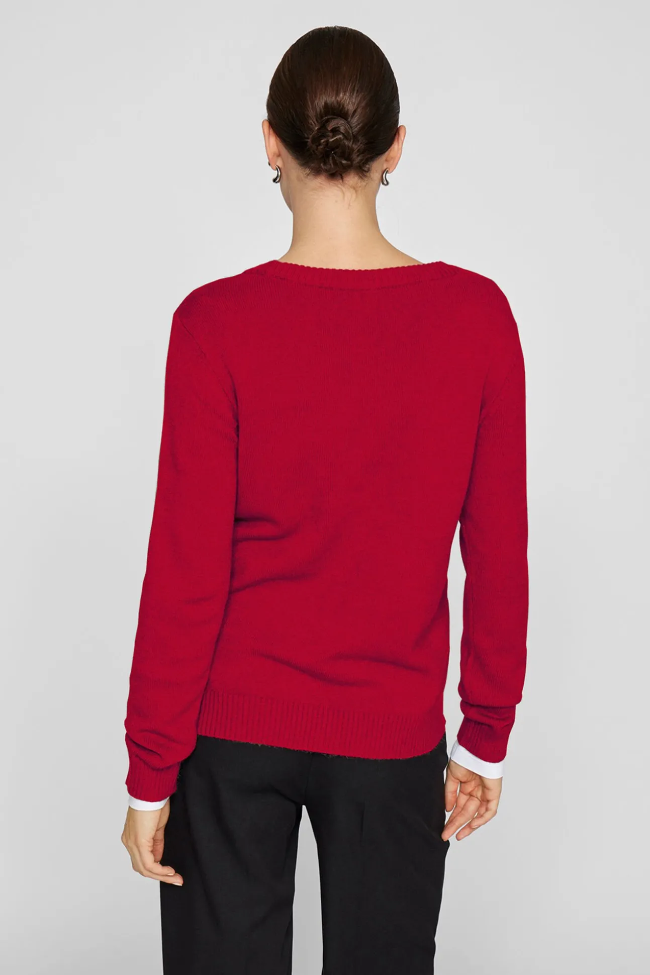 Camisola de gola redonda de viscose