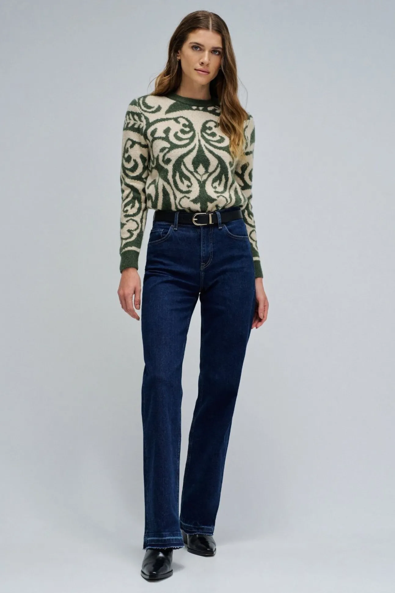 Camisola de lã com jacquard
