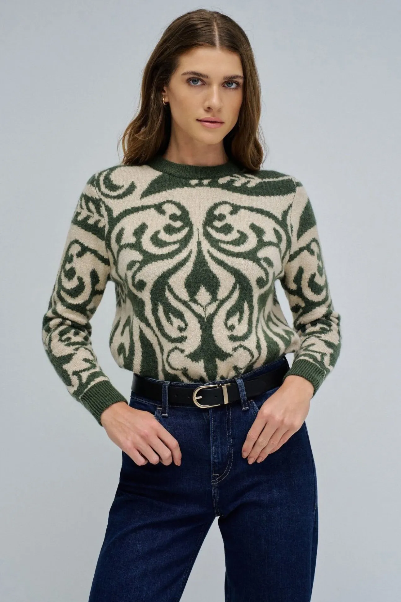 Camisola de lã com jacquard