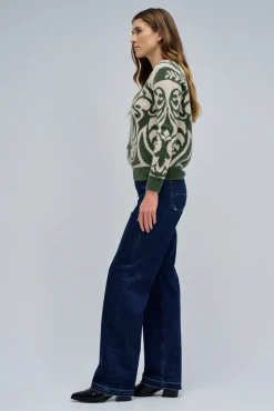 Camisola de lã com jacquard
