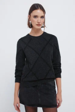 Camisola de lantejoulas com diamantes