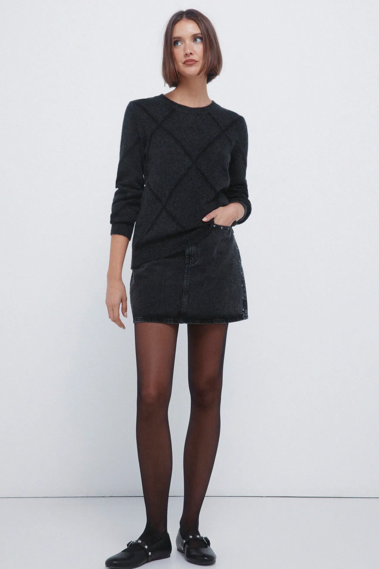 Camisola de lantejoulas com diamantes