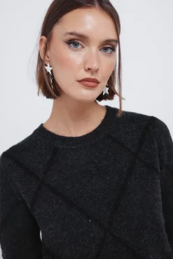 Camisola de lantejoulas com diamantes