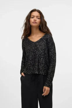 Camisola de lurex e lantejoulas