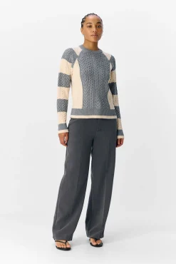 Camisola de malha bicolor com cabo