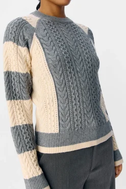 Camisola de malha bicolor com cabo