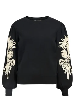Camisola de malha bordada