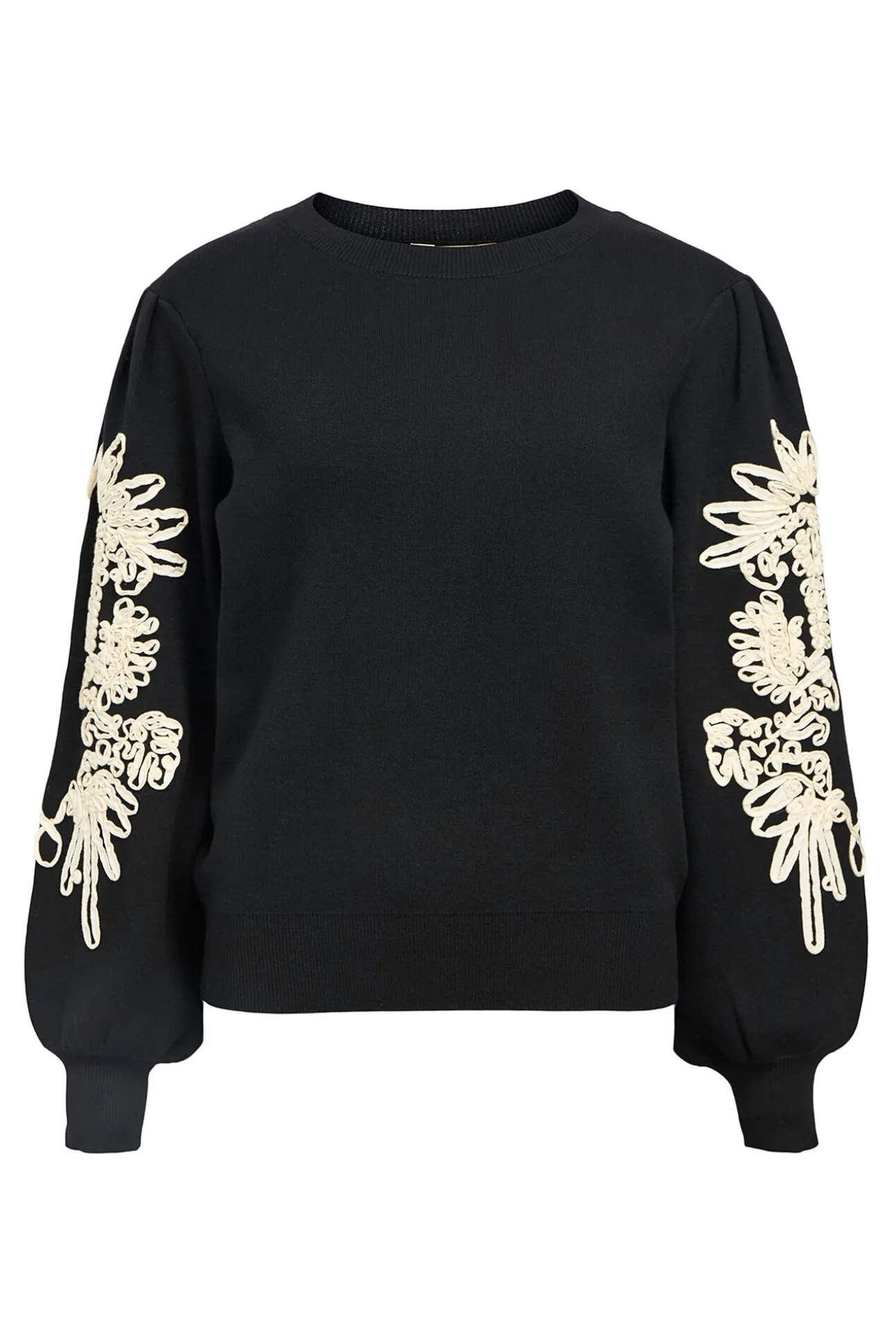 Camisola de malha bordada