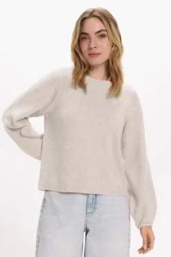 Camisola de malha com detalhe de punho