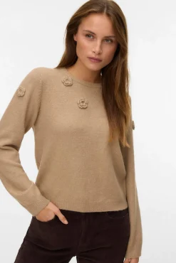 Camisola de malha com gola redonda