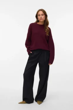 Camisola de malha com gola redonda