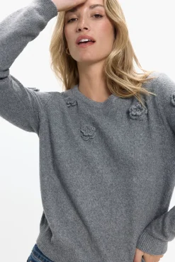 Camisola de malha com gola redonda