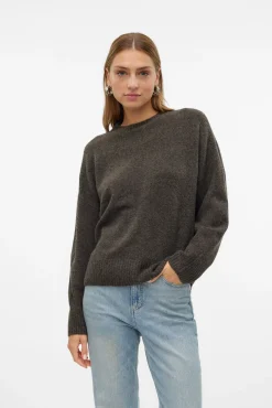 Camisola de malha com gola redonda